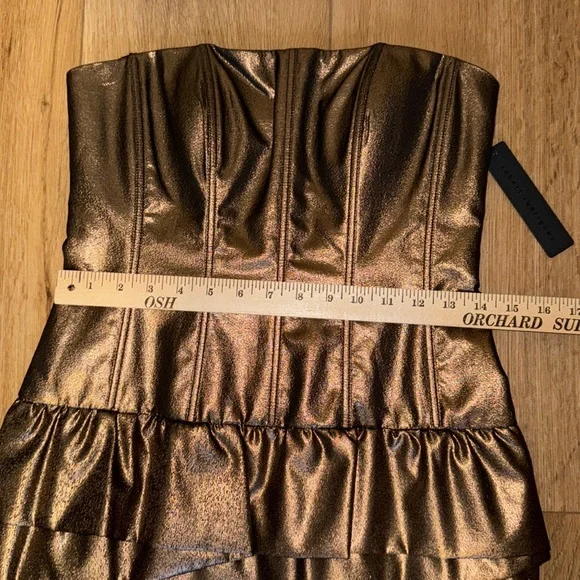 NWT Robert Rodriguez copper shimmer Dress size 2 Etta Dress mini sexy new party! - Picture 6 of 10